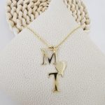 Collier double initiale et coeur personnalisé