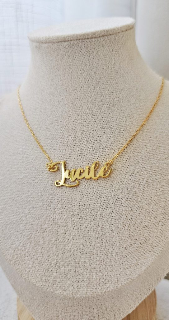 Collier 1 Prénom Personnalisable écriture large