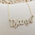 Collier 3 prénoms avec diamant et strass personnalisés
