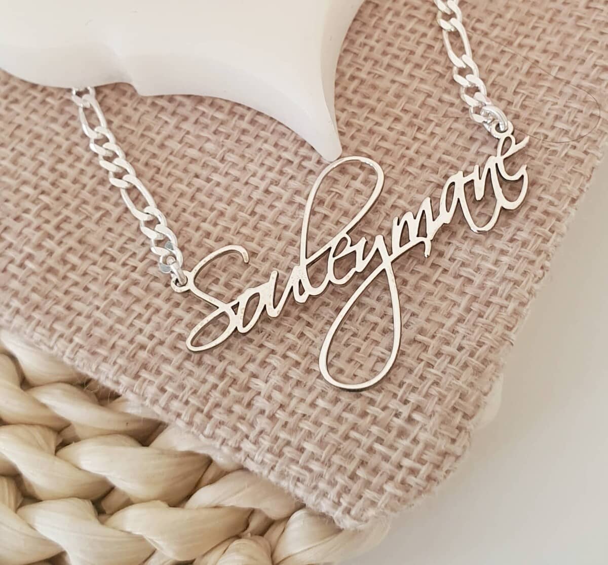 Collier prénom chaine maille personnalisé