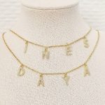 1 Collier diamant lettre strass 2 prénoms superposés