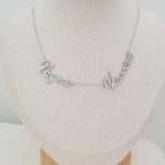 Collier strass cursive 2 prénoms personnalisés femme