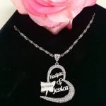 Collier coeur strass personnalisé