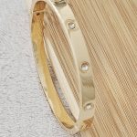 Bracelet charms italien jonc ornée de diamant