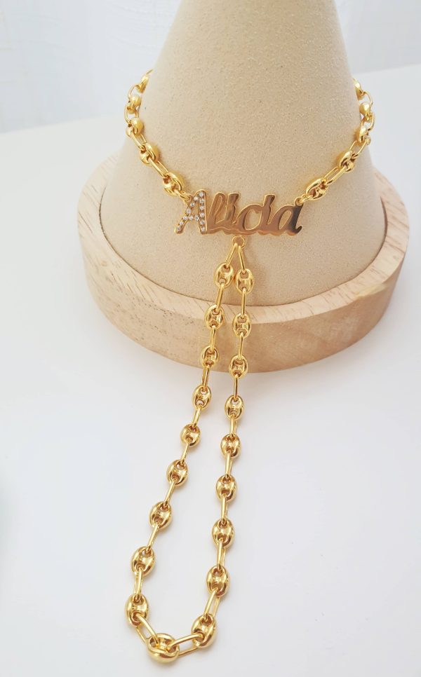 gourmette bague grain de café personnalisé prénom