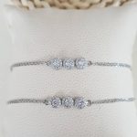 Bracelet double chaîne 3 diamants