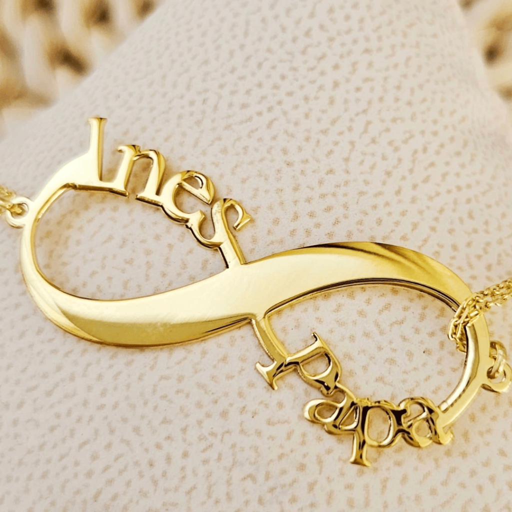 bracelet infini prénom personnalisé or