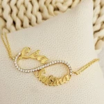 Bracelet prénom infini personnalisé diamant