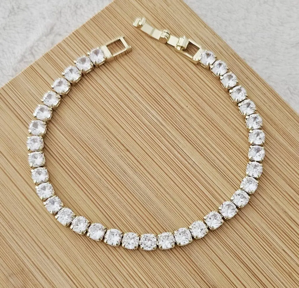Bracelet femme or tennis