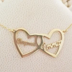 Collier 2 Prénoms Personnalisé Cœur – Bijou Amour et Famille