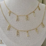 Collier 2 Prénoms Personnalisé avec Strass – Bijou Élégant et Brillant