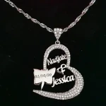 Collier 2 Prénoms Personnalisés – Bijou Gravé en Argent 925 & Plaqué Or