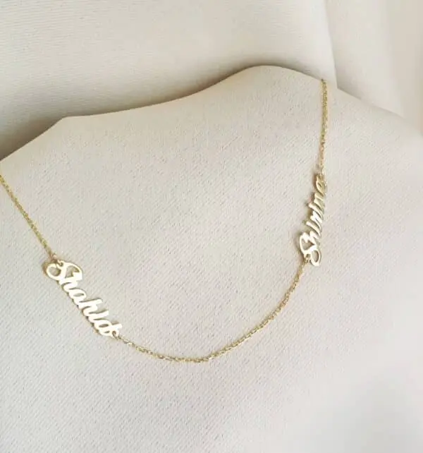 collier 2 prénom personnalisable bijou femme