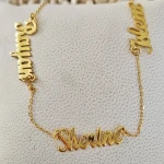 Collier 3 Prénoms Personnalisés – Bijou Famille et Amour