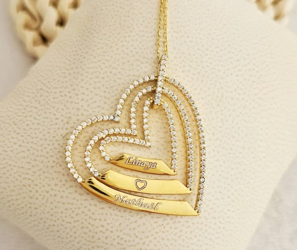 Collier 3 prénoms personnalisés or ou argent femme