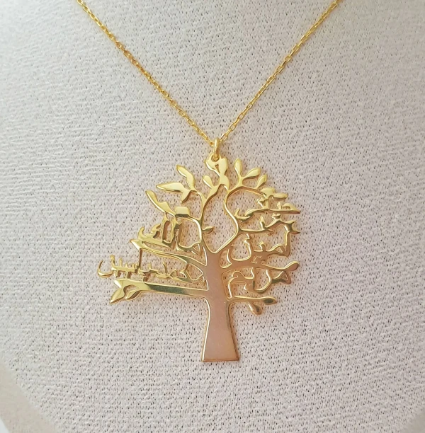 Collier arbre de vie personnalisé avec prénom en argent 925, bijou symbolique à offrir