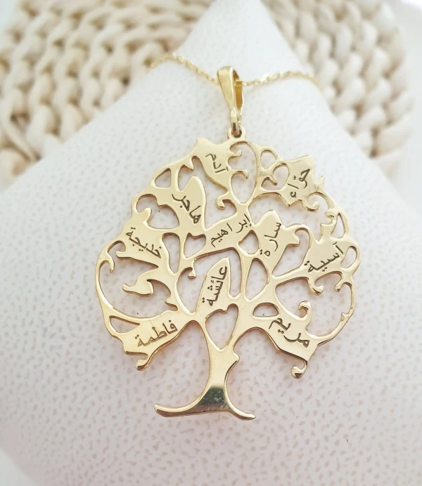 collier arbre de vie personnalisé avec prénoms bijou famille