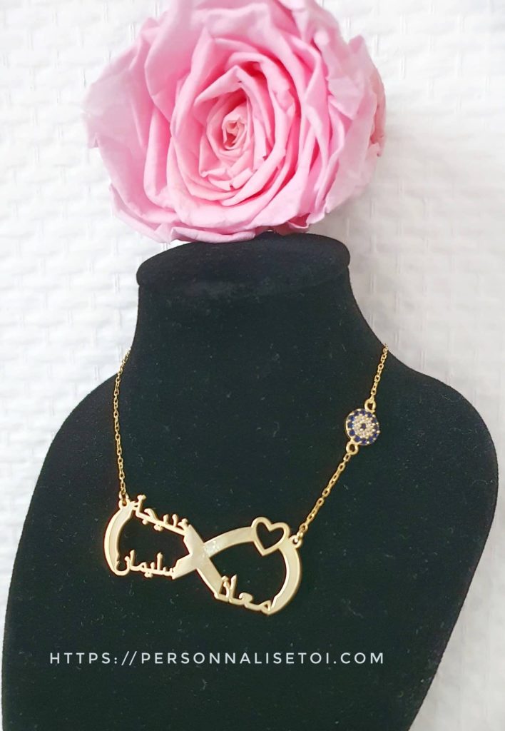 Collier infini avec pendentif personnalisé