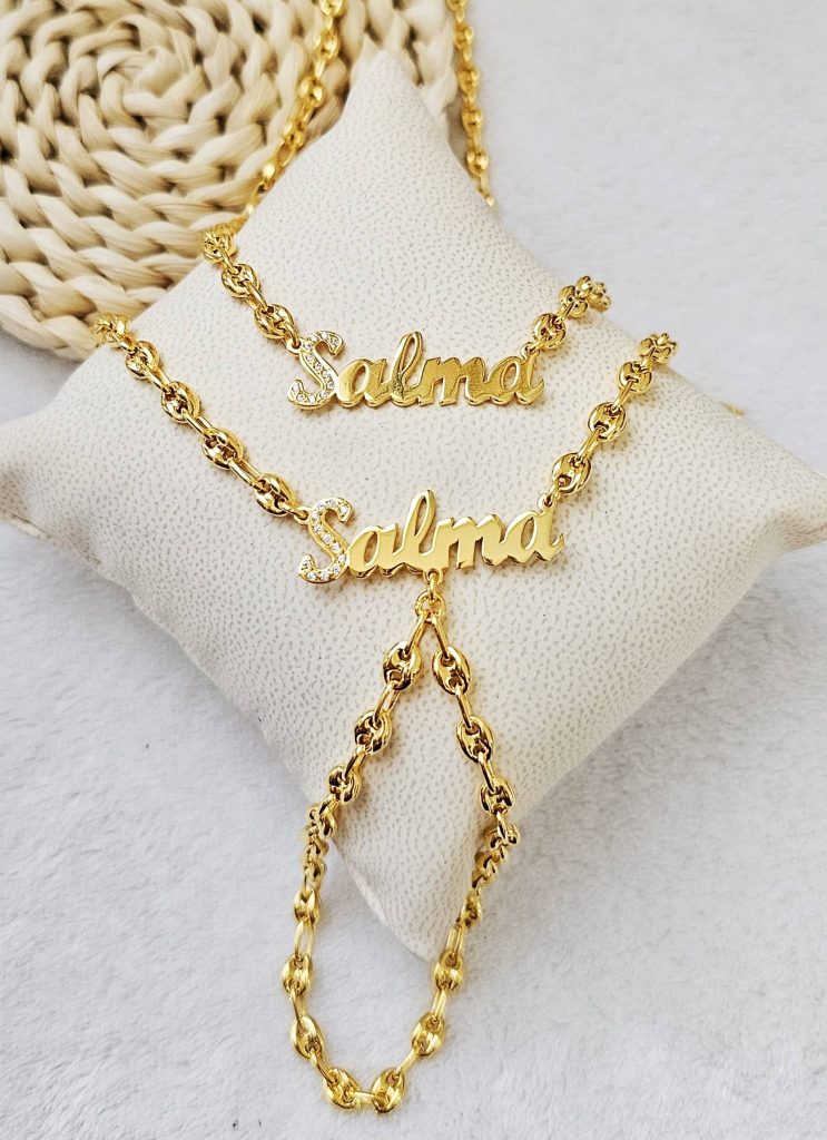 collier bracelet bague grain de café prénom personnalisé diamant