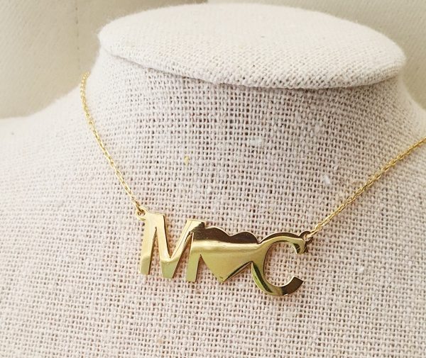 collier initial coeur personnalisé