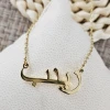 Collier prénom arabe personnalisé en acier inoxydable, bijou fin et élégant pour femme et fille