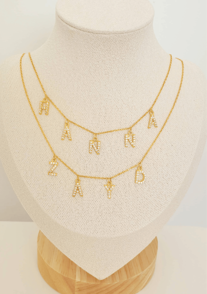 collier prénom diamant personnalisé