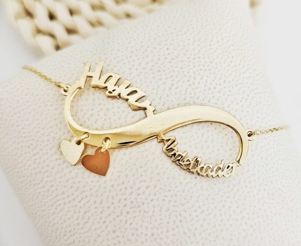 collier prénom infini personnalisé coeur