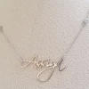 Collier prénom personnalisé femme et fille en argent 925 et plaqué or 22 carats, bijou délicat