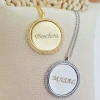 Collier prénom personnalisé médaillon en argent 925 et plaqué or 22 carats, bijou élégant