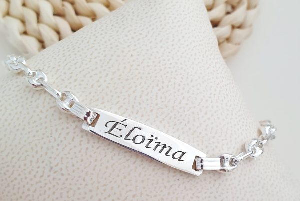 gourmette enfant grain de café prénom personnalisé